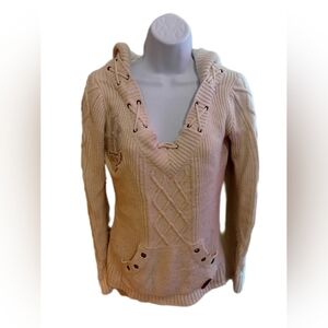 Elegant V-Neck Cream Sweater